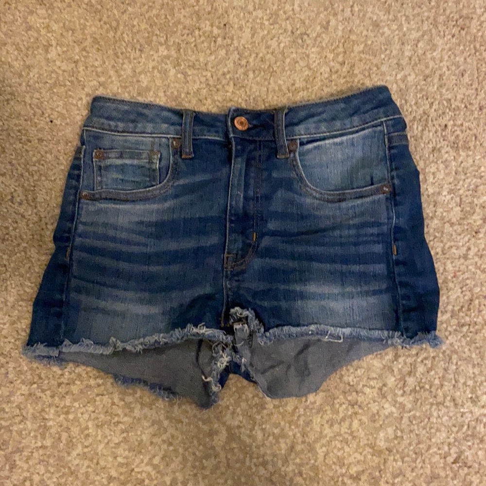 cute stretchy jean shorts from american eagle